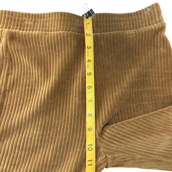 Aerie Golden Brown Corduroy Flare Pants S Long High Waisted Stretchy Comfortable - Picture 8 of 11